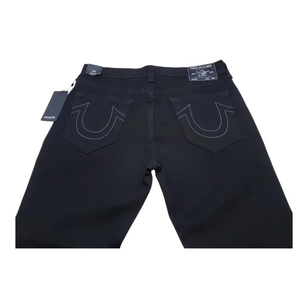 NEW TRUE RELIGION Men's Geno Relaxed Slim Black Jeans